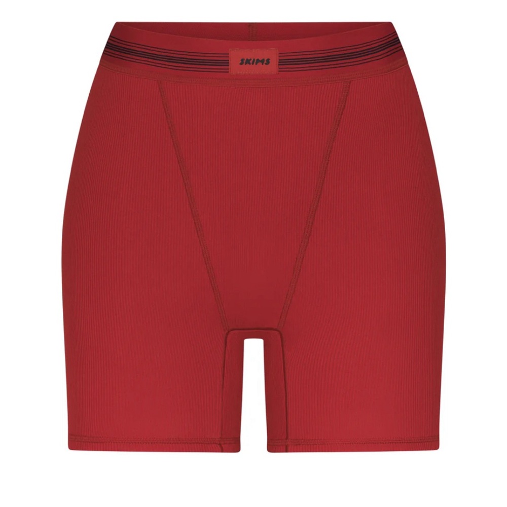 SKIMS Cotton Rib Boxer Red